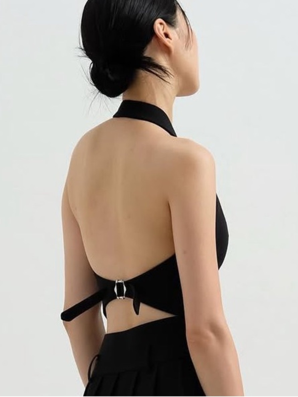 Women’s Black Halter Backless Tank Top